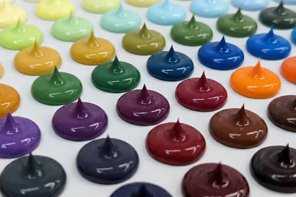 Close-up view of dot samples