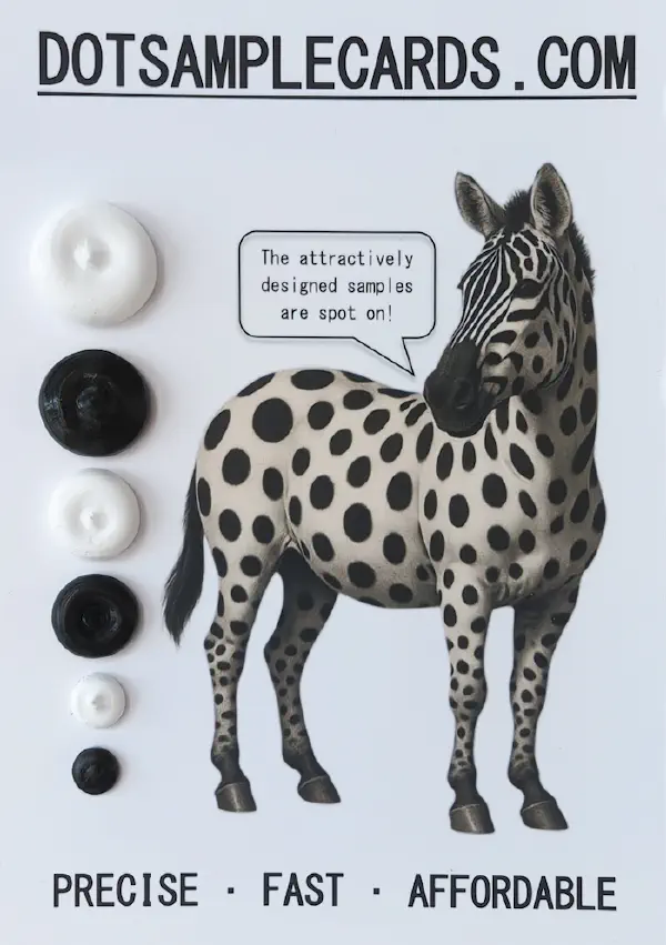 Dotsamplecard.com sample card with multiple samples